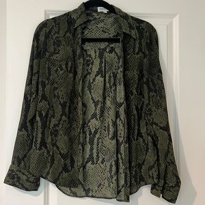 Snake print button down